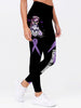 Skull Gift Purple Fight Like A Warrior™ Sugar Skull Girl Pancreatic Cancer/ Lupus / Alzeimer / fibromyalgia Awareness Premium Leggings