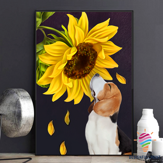 Beagle Sunflower Canvas Art and Poster CM Gifts For Dog Lovers