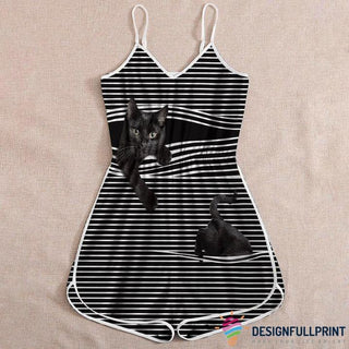 Cat Romper Rompers For Women LH Romper Dress Sexy Rompers Summer Rompers Gifts For Cat Lovers