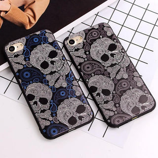 Skull Couple Case For iPhones - designfullprint