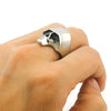 Polished Stainless Steel Retro Punk Skull Ring