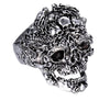 Punk Style Flower Skull Biker Ring