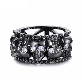 Luxury Vintage Zircon Skull Women's Wedding Ring