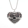 Vintage Punk Sunshine Heart Skull Pendant Necklace
