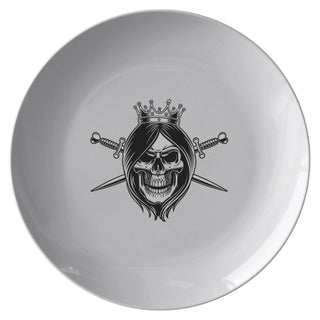 Skull Girl Sword Microwave Safe, BPA- Free Plate 003 - designfullprint
