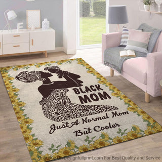 Black Pride Gift For Mom Black Mom Sunflower Art Rug LN African American History Afro Proud