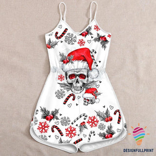 Skull Gift Merry Christmas Sugar Skull Rompers For Women LN