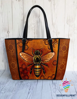 Comb Bee Leather Tote Bag Queen Bee Leather Tote Bag HG