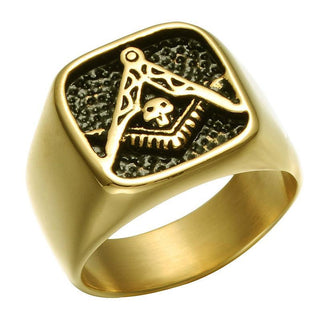 Hot Punk Masonic Skull Wedding Rings