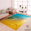 Summer Rug Beach Starfish Print Memory Foam Area Rug HG