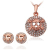 Gold Skull Women Necklace Earrings Set