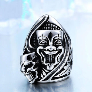 Clown Skull Design Biker Rings