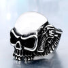 Stainless Steel Skull Gun Biker Ring
