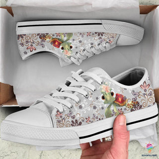 Gift For Turtle Lover Cute Little Turtle LowTop Canvas Shoes NHD