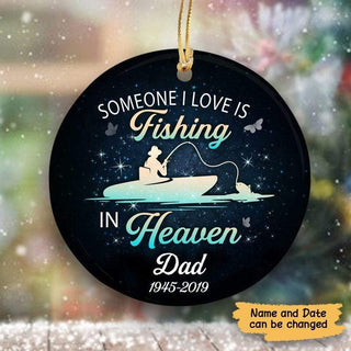 Fishing In Heaven Personalized Memorial Ornament LH