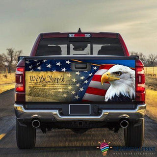 Patriotic Eagle Truck American Truck Tailgate Decal Sticker Wrap CM