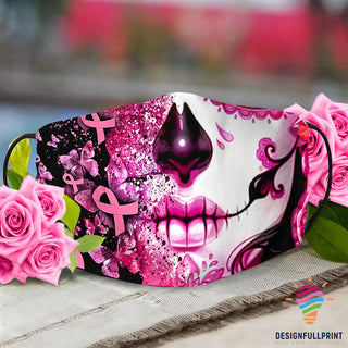 Skull Gift Sugar Skull Breast Cancer Cloth Mask No Filter HG