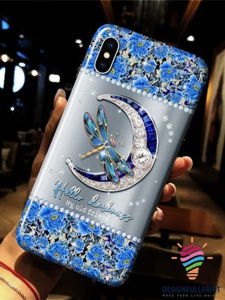 Gift For Dragonfly Lover Hello Darkness My Old Friend Moon Dragonfly Phone Case LN