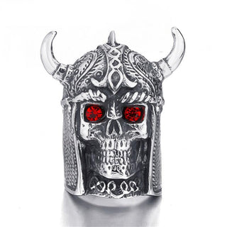 Demon Knight Skull Red Eyes Ring