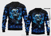 Skull Gift The Skull Scream Blue Eyes Skulls Multi Types Personalized Pullover Zipup Hoodie Long Sleeve Shirt Long Coat