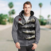 3D Skull Bones Ripped Through Unisex Zip up Hoodie 001 - designfullprint