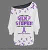New Colors Fibromyalgia Awareness Looks Can Be Deceiving  Off Shoulder Long Sleeves Top