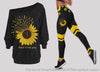 Gift For Hippie Sunflowers Choose To Keep Going Be Optimistic Off Shoulder Long Sleeve Top and Leggings Set