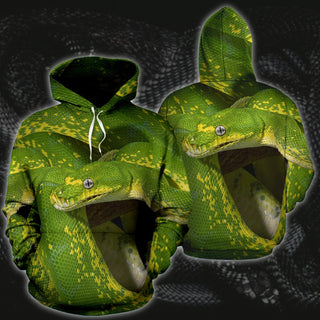 3D Green Snake Printed Hoodie 008 - designfullprint