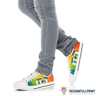 Rainbow Penguin Shoes Penguin Sneakers LH Original Penguin Shoes Penguin Shoes Mens Animal Print Shoes