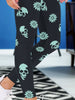 Women Elastic Skinny Sexy Sugar Skull and Daisy Leggings 012 - designfullprint
