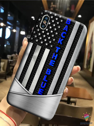 Gifts for Police Officers Police US Flag Back The Blue Gift For Police Officer Phone Case CH