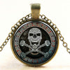 Glass Domed Sugar Skull Pendant Necklaces