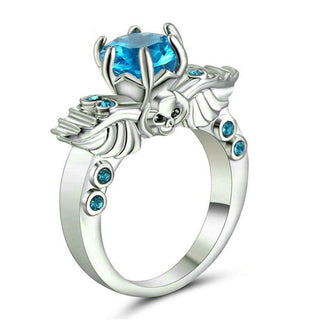 CZ Copper Crystal Skull Wings Rings