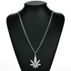 Stainless Steel Leaf Skull Pendant Necklaces