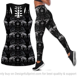Gift For Elephant Lover Elephant Mandala Tank Top and Leggings Set LN