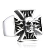 Heavy Metal Cross Skull Biker Ring