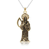 Vintage Holy Saint Death Santa Skull Necklace