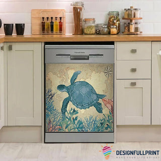 Gift For Turtle Lover Sea Turtle Large Ocean Kitchen Decor Dishwasher Cover HG