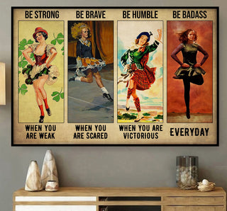 Irish Shop Girl Empowerment Inspiring Words Irish Scottish Dancing Girls Folk Dances Poster PA