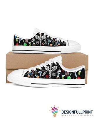 Gifts For Nurses Nurse Symbol Medical Industry LowTop Canvas Shoes NHD