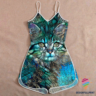 Blue Cat Rompers For Women LN Gifts For Cat Lovers