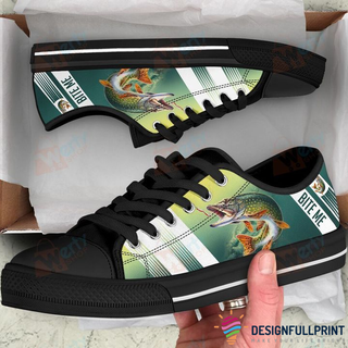 Fish Bite Me Lowtop Canvas Shoes NHD