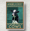 Angels Don't Have Wings Cow Fluffy Cow Animal Cattle Cow Farm Poster PA Gift For Farmer