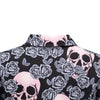 Elegant Pink Rose  Mid-long Skull Trendcoat - designfullprint