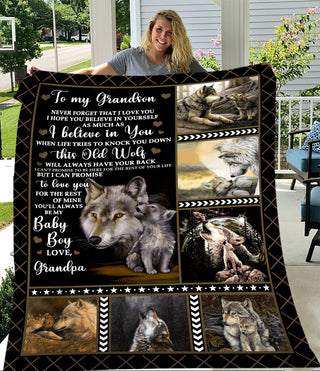 Gift For Grandpa To My Grandson I Believe In You From Grandpa Grandson Quotes Family Link Blanket PA