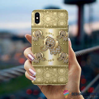 Gift For Elephant Lover Elephant Gold Diamond Print Phone Case LN