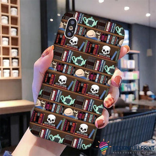 Skull Gift Skull Bookworm Print Phone Case LN