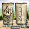 Gift For Horse Lover White Horse Vintage Personalized Tumbler LN