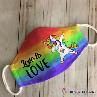 Pride Gift For LGBT LGBT Unicorn LGBT Pride Love Is Love Face Mask 3 Pack HG Cloth Mask