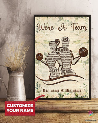 Personalized We Are A team Baseball Couple Poster HG first valentine gift for boyfriend And Girlfriend valentine's day poster